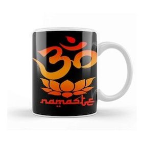 Baskı Dükkanı Namaste Symbol With Lotus Flower Kupa