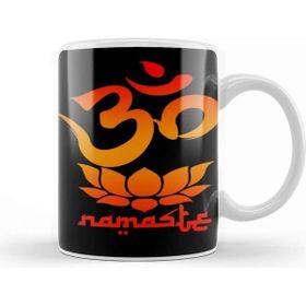 Baskı Dükkanı Namaste Symbol With Lotus Flower Kupa