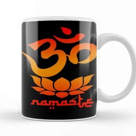 Baskı Dükkanı Namaste Symbol With Lotus Flower Kupa