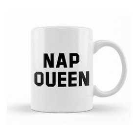Baskı Dükkanı Nap Queen Black Text Kupa