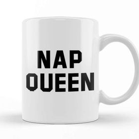 Baskı Dükkanı Nap Queen Black Text Kupa