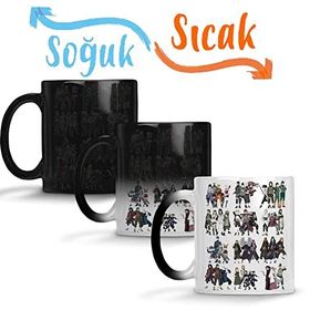 Baskı Dükkanı Naruto Equipe Sihirli Porselen Kupa