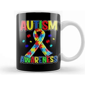 Baskı Dükkanı National Autism Awareness Day 2020 Colorful Puzzle Ribbon Kupa