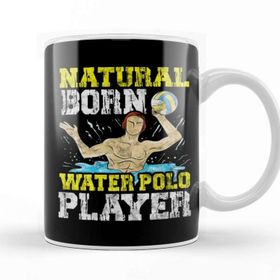 Baskı Dükkanı Natural Born Water Polo Player Waterpolo Athlete Kupa
