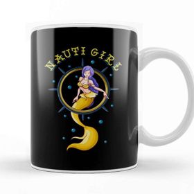 Baskı Dükkanı Nauti Girl Naughty Mermaid Nautical Pun Kupa