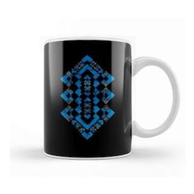 Baskı Dükkanı Navajo Geometric Tribal Pattern Earth Toned Tribal Kupa