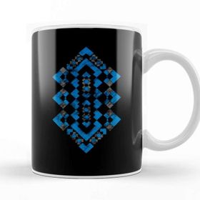 Baskı Dükkanı Navajo Geometric Tribal Pattern Earth Toned Tribal Kupa