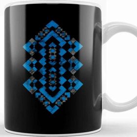 Baskı Dükkanı Navajo Geometric Tribal Pattern Earth Toned Tribal Kupa