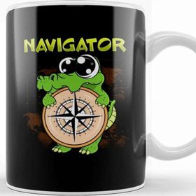 Baskı Dükkanı Navigator Gator Pun Cute Funny Navigator Pun Alligator Compass Kupa