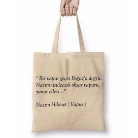 Baskı Dükkanı Nazım Hikmet Vapur Şiiri Bez Çanta
