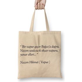 Baskı Dükkanı Nazım Hikmet Vapur Şiiri Bez Çanta