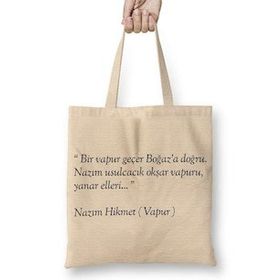 Baskı Dükkanı Nazım Hikmet Vapur Şiiri Bez Çanta
