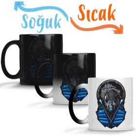 Baskı Dükkanı Nerdstock Subzero Mortal Kombat Sihirli Porselen Kupa