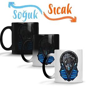 Baskı Dükkanı Nerdstock Subzero Mortal Kombat Sihirli Porselen Kupa