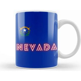 Baskı Dükkanı Nevada State Flag Gift Vintage Retro Rainbow Style Kupa