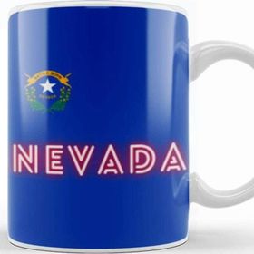 Baskı Dükkanı Nevada State Flag Gift Vintage Retro Rainbow Style Kupa