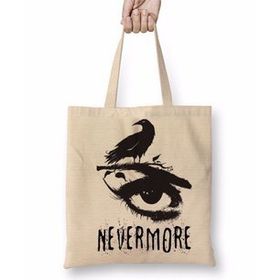 Baskı Dükkanı Nevermore Edgar Allan Poe Bez Çanta