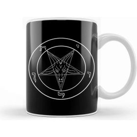 Baskı Dükkanı New Black Goat Of Mendes Pentagram Satan Satanic Seal Of Baphomet Metal 666 Devil Gift Kupa