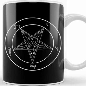 Baskı Dükkanı New Black Goat Of Mendes Pentagram Satan Satanic Seal Of Baphomet Metal 666 Devil Gift Kupa