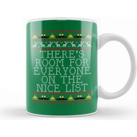 Baskı Dükkanı Nice List Elf Quote Christmas Kni Kupa