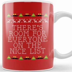Baskı Dükkanı Nice List Elf Quote Christmas Knit Kupa