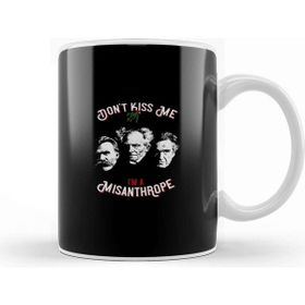 Baskı Dükkanı Nietzsche Schopenhauer Cioran Portrait No Mistletoe Don't Kiss Me I'm A Misanthrope Philosophy Kupa