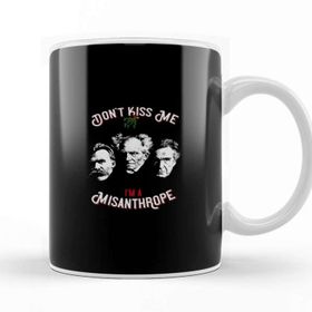 Baskı Dükkanı Nietzsche Schopenhauer Cioran Portrait No Mistletoe Don't Kiss Me I'm A Misanthrope Philosophy Kupa