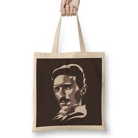 Baskı Dükkanı Nikola Tesla Bez Kadın Günlük Çanta