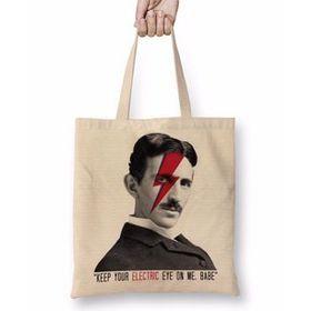 Baskı Dükkanı Nikola Tesla Electric Eyes Bez Kadın Günlük Çanta
