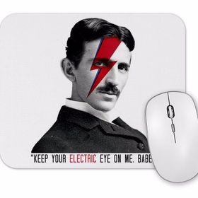 Baskı Dükkanı Nikola Tesla Electric Eyes Mouse Pad