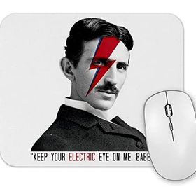 Baskı Dükkanı Nikola Tesla Electric Eyes Mouse Pad