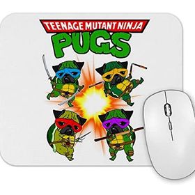 Baskı Dükkanı Ninja Pugs Ninja Kaplunbağlar Mouse Pad