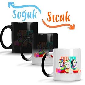 Baskı Dükkanı Ninja Pugs Ninja Kaplunbağlar Sihirli Porselen Kupa