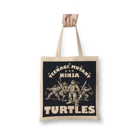 Baskı Dükkanı Ninja Turtes Old School Turtles Bez Kadın Günlük Çanta