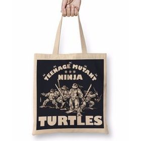 Baskı Dükkanı Ninja Turtes Old School Turtles Bez Kadın Günlük Çanta