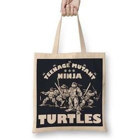 Baskı Dükkanı Ninja Turtes Old School Turtles Bez Kadın Günlük Çanta
