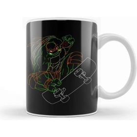 Baskı Dükkanı Ninja Turtles Neon 90's Ninja Turtle Michelangelo Kupa