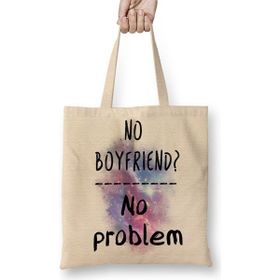 Baskı Dükkanı No Boyfriend No Problem Single Bez Kadın Günlük Çanta
