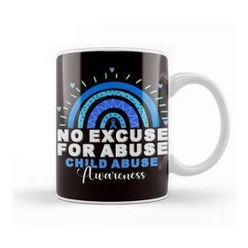 Baskı Dükkanı No For Child Abuse Excuse Prevention Month Blue Ribbon April Kupa