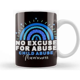 Baskı Dükkanı No For Child Abuse Excuse Prevention Month Blue Ribbon April Kupa
