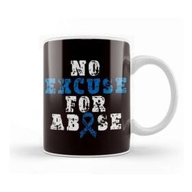 Baskı Dükkanı No For Child Abuse Excuse Prevention Month Blue Ribbon April Kupa