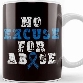 Baskı Dükkanı No For Child Abuse Excuse Prevention Month Blue Ribbon April Kupa