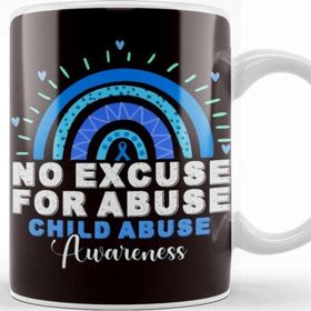 Baskı Dükkanı No For Child Abuse Excuse Prevention Month Blue Ribbon April Kupa