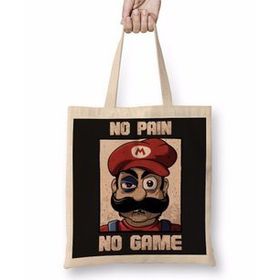 Baskı Dükkanı No Pain No Game Bez Kadın Günlük Çanta