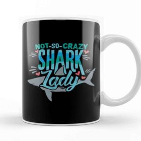Baskı Dükkanı Not So Crazy Shark Lady Kupa
