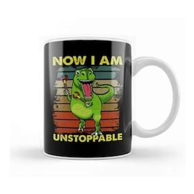 Baskı Dükkanı Now I Am Unstoppable Trex Funny Dinosaur Arms Pun Kupa