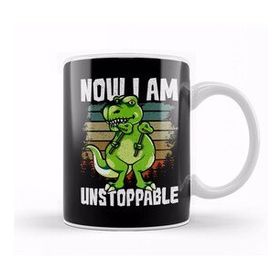 Baskı Dükkanı Now I Am Unstoppable Trex Funny Short Dinosaur Kupa