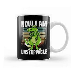 Baskı Dükkanı Now I Am Unstoppable Trex Funny Short Dinosaur Kupa