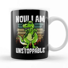 Baskı Dükkanı Now I Am Unstoppable Trex Funny Short Dinosaur Kupa