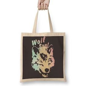 Baskı Dükkanı Ns Wolf Soul 3 Bez Kadın Günlük Çanta
